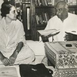 Mr. K. Kamaraj and Prime Minister Smt. Indira Gandhi at the Congress Working Committee meeting, Delhi.