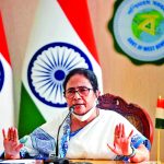 Howrah: West Bengal Chief Minister Mamata Banerjee addresses a press conference at Nabanna in Howrah on April 4, 2022  on Monday April 04,2022.(Photo:IANS)