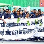 Congress leaders Rahul Gandhi, KC Venugopal and others stage a nationwide protest against unemployment and inflation