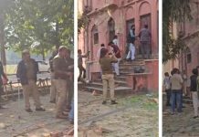 लखनऊ यूनिवर्सिटी गेट पर बवाल, नमाज और हनुमान चालीसा को लेकर तनाव