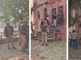 लखनऊ यूनिवर्सिटी गेट पर बवाल, नमाज और हनुमान चालीसा को लेकर तनाव