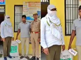 मथुरा पुलिस की डायल 112 सेवा का सिपाही निकला गांजा तस्कर, साथी समेत हुआ गिरफ्तार मथुरा में गांजा तस्करी के आरोप में दो सिपाही गिरफ्तार (Photo- ITG)