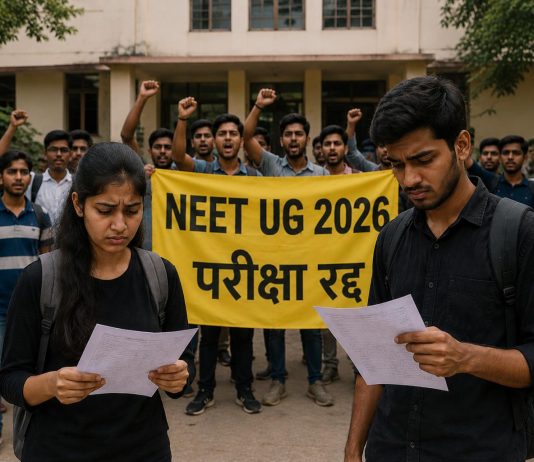 NTA ने NEET UG परीक्षा को किया रद्द, जल्द ही घोषित होंगीं परीक्षा की नई तारीखें NEET UG 2026 परीक्षा रदद | source : AI Image