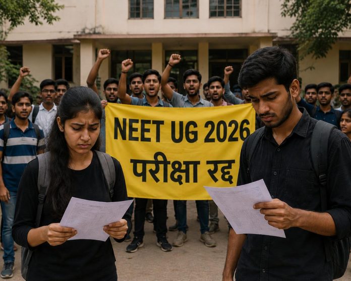 NEET UG 2026 परीक्षा रदद | source : AI Image NEET UG 2026 परीक्षा रदद | source : AI Image