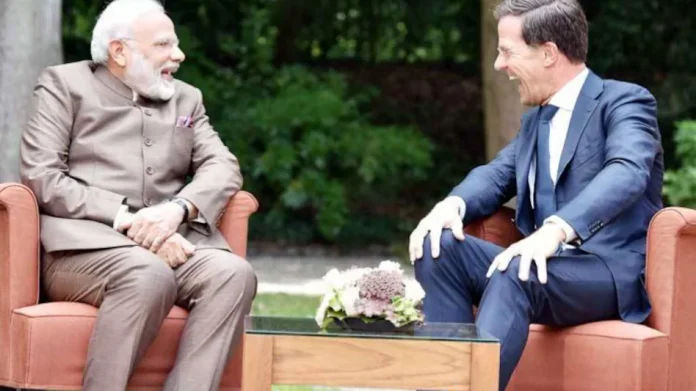 नीदरलैंड के प्रधानमंंत्री के साथ मोदी | Photo Source : aajtak