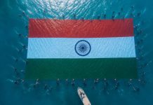अंडमान में नया World Record: ‘स्वराज’ Island पर लहराया महा-तिरंगा! नीले समंदर में नया इतिहास: 2400 वर्ग मीटर के तिरंगे के साथ नौसेना, पुलिस और किशोरों की तिकड़ी ने रचा जल-कीर्तिमान… Photo Credit : AI Image