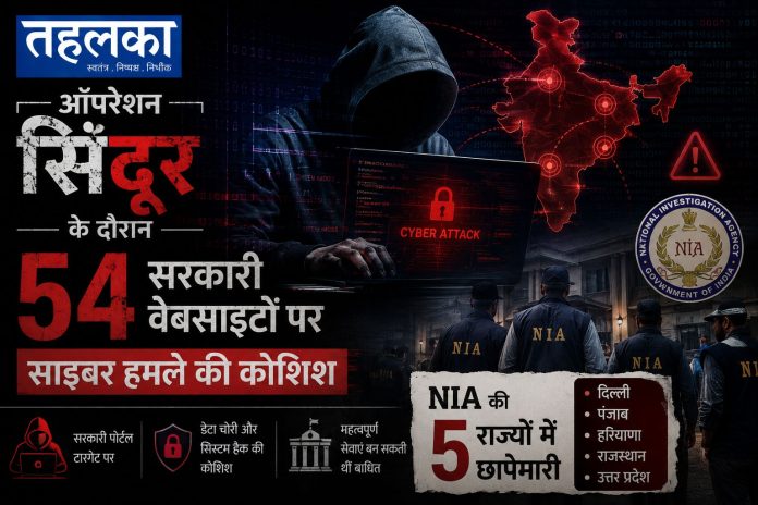 54 सरकारी वेबसाइटों पर साइबर हमले की कोशिश के मामले में एनआईए की छापेमारी