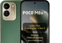 POCO M8x 5G भारत में लॉन्च: 7900mAh बैटरी, Snapdragon 4 Gen 5 चिपसेट, कीमत ₹20,999 से शुरू POCO M8x 5G स्मार्टफोन भारत में लॉन्च, 7900mAh बैटरी और Snapdragon 4 Gen 5 चिपसेट के साथ