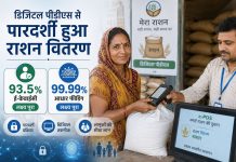 डिजिटल पीडीएस से पारदर्शी हुआ राशन वितरण, 93.5 प्रतिशत ई-केवाईसी और 99.99 प्रतिशत आधार फीडिंग का लक्ष्य पूरा उत्तर प्रदेश में डिजिटल पीडीएस के माध्यम से राशन वितरण में पारदर्शिता बढ़ी
