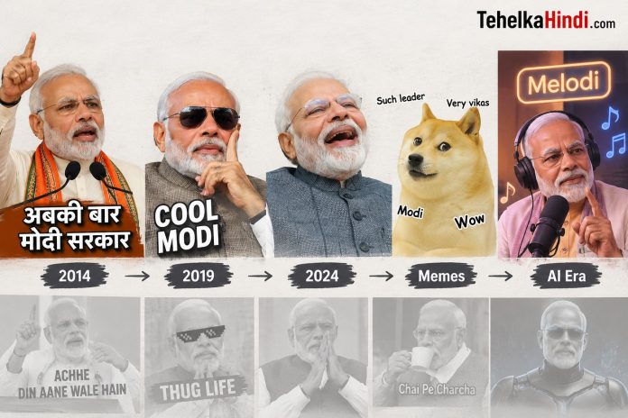 2014 से 2026 तक पीएम मोदी के मीम्स का सफर ‘अबकी बार’ से ‘Melodi’ और AI तक! PM मोदी के 12 साल के सफर में ऐसे बदले मीम्स के रंग — 2014 के ‘नमो’ मीम्स से 2026 के AI-जनरेटेड वीडियो, रील्स और ‘Carplomacy’ तक का सफर