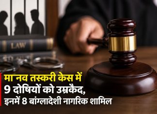मानव तस्करी केस में 9 दोषियों को उम्रकैद, इनमें 8 बांग्लादेशी नागरिक शामिल मानव तस्करी केस में 9 दोषियों को उम्रकैद, इनमें 8 बांग्लादेशी नागरिक शामिल