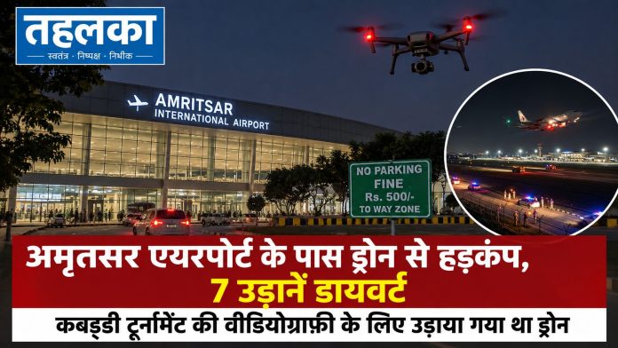 अमृतसर एयरपोर्ट के पास ड्रोन से हड़कंप, 7 उड़ानें डायवर्ट