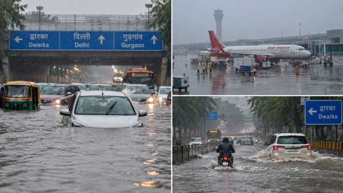 दिल्ली में भारी बारिश से द्वारका एक्सप्रेसवे और IGI एयरपोर्ट प्रभावित, उड़ानें डायवर्ट दिल्ली में भारी बारिश से द्वारका एक्सप्रेसवे और IGI एयरपोर्ट प्रभावित, उड़ानें डायवर्ट