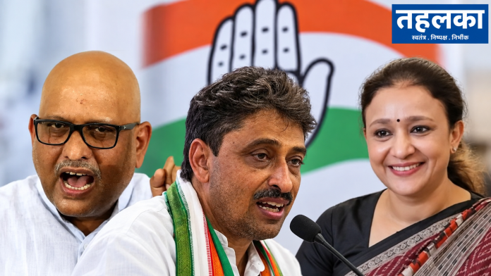 भारतीय कांग्रेस नेताओं का राजनीतिक समाचार कोलाज आराधना मिश्रा मोना, इमरान मसूद और महाराष्ट्र विधान परिषद चुनाव से जुड़े कांग्रेस उम्मीदवारों की प्रतीकात्मक तस्वीर